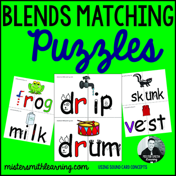 Blends Matching Puzzles, 30 Words by Mister Smith Learning | TpT