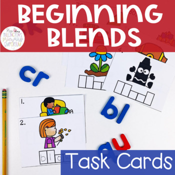 Preview of Beginning Blends Task Cards Activity
