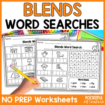 Blends Word Searches with Word Mapping Decodable Worksheets | TPT
