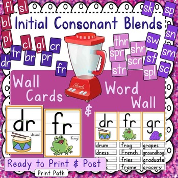 Preview of Initial Consonant Blends - Word Wall and Sound Cards