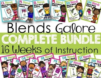 Preview of Blends Word Work Galore Growing -Differentiated -Distance Learning