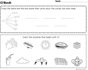 blends worksheets for s l and r blends by teaching trove tpt