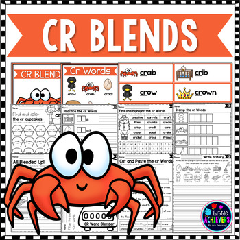 Preview of Consonant Beginning R Blends Worksheets- Cr Blend Phonics Kindergarten 1st Grade