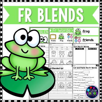 Preview of Consonant Beginning R Blends Worksheets- Fr Blend Phonics Kindergarten 1st Grade