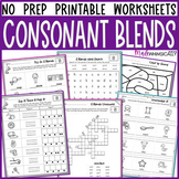 Blends Worksheets R, S, L - No Prep Printable Phonics Acti