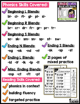 blends worksheets blending reading words with blends by a teachable