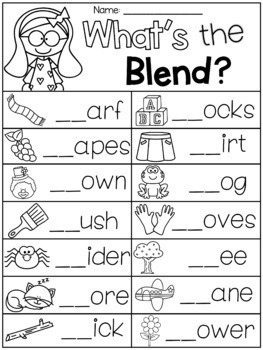 blends worksheets s blends l blends r blends by my teaching pal