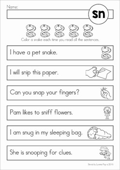 Blends Worksheets and Activities - SN by Lavinia Pop | TpT