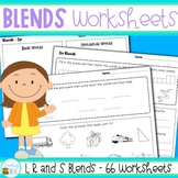 Consonant Blends Worksheets for S Blends, L Blends, R Blen