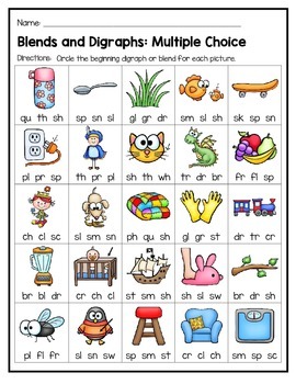 blends and digraphs differentiated worksheets and easel activities