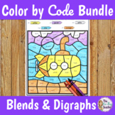 Blends and Digraphs Color by Code Worksheets