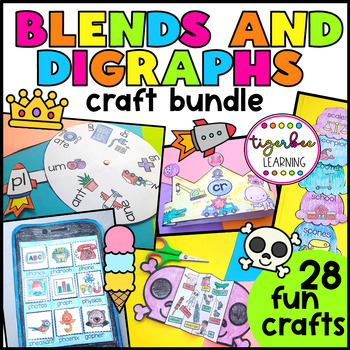 Preview of Blends and Digraphs Crafts Bundle