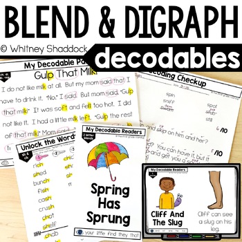 Preview of Blends and Digraphs Decodable Readers & Decodable Passages for 1st Grade BUNDLE
