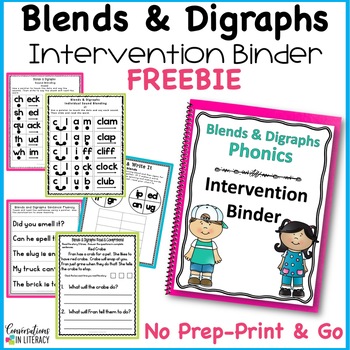 Preview of Blends and Digraphs Phonics Reading Intervention - Blending Activities FREE