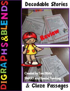 Preview of Blends and Digraphs Review Second Grade Decodable Stories Level 2 Unit 1