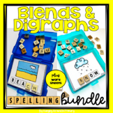 Blends and Digraphs Scrabble Tile Spelling and Worksheets