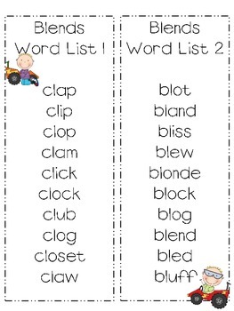 Blends and Digraphs Word Lists by First Grade Light Bulb Moments