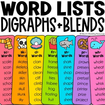 Preview of Blends and Digraphs Word Lists Science of Reading Phonics Activities