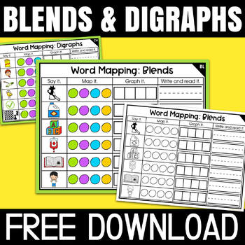 Preview of Blends and Digraphs Word Mapping Centers Science of Reading Aligned