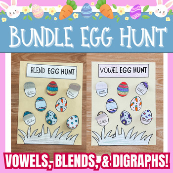 Preview of Blends and Vowels Spring Craft - Easter Phonics Crafts - Easter Egg Craft