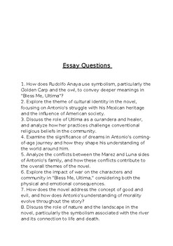 bless me ultima essay questions