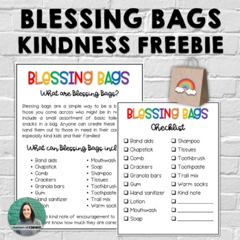 Preview of Blessing Bags FREEBIE - World Kindness Day
