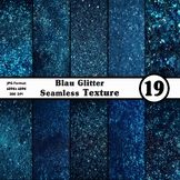 Bleu Glitter Seamless Textures - Digital Paper Pack - 19 D