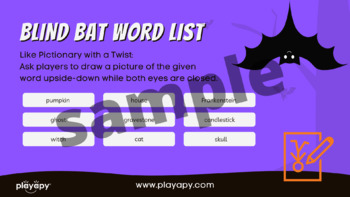 Preview of Blind Bat | Halloween Word List for Pictionary with a Twist