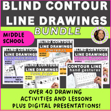 Blind Contour Line Drawing Unit for Middle School Art- Act