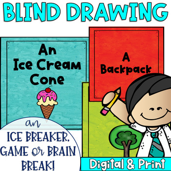 Preview of Blind Drawing Challenge Brain Break Games Digital and Powerpoint Versions