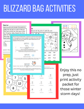 Preview of Blizzard Bag Learning Bundle: Winter At - Home Learning Packets