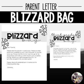 Preview of Blizzard Bag Letter | Snow Day Letter | Parent Letter
