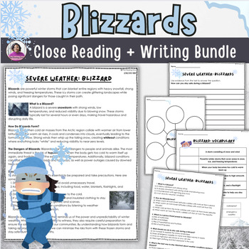 Preview of Blizzard | Close Reading Comprehension | Severe Weather | Centers | Science