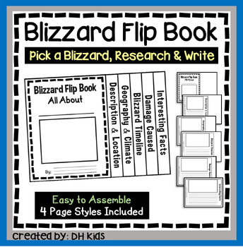 Preview of Blizzard Flip Book, Weather Research Project, Natural Disaster Science Report