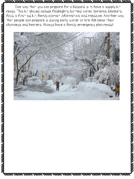 Blizzard Passage with Text Features Questions by Simply Third | TpT