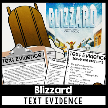 Preview of Blizzard Reading Comprehension Activities Fiction Text Evidence Extreme Weather