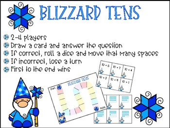 Preview of Blizzard Tens - Math Fact Game Adding Tens