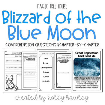 Preview of Blizzard of the Blue Moon- A Magic Tree House Guided Reading Activity