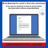 Block Business Fan Letter in Word (No Letterhead)