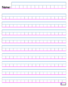 Printable 1/2 Rule, 1/4 Dotted, 1/4 Skip Handwriting Paper in Portrait  Orientation
