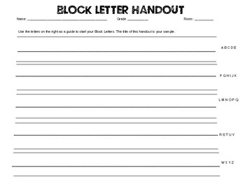 Preview of Block Letter Worksheet