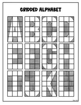 letters on grid paper font type