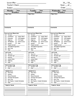 Preview of Block Schedule Lesson Plan Template - Editable