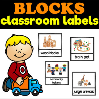 Preview of Blocks Center Labels for 3K, Preschool, Pre-K, & Kindergarten Classrooms
