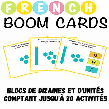 Preview of Blocs de dizaines et d'unités comptant jusqu'à 20 activités French Boom Cards
