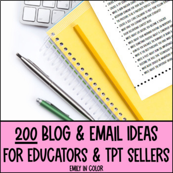 Preview of Blog and Email Marketing Topics For Educators and TPT Sellers