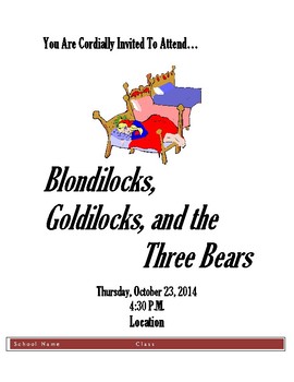 Preview of Blondilocks, Goldilocks, and The Three Bears Flyer