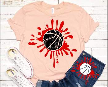 Blood Basketball svg Splatter Splash ball ink Love valentine's day 1182S