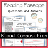 Blood Composition and Red Blood Cells Worksheet Activity
