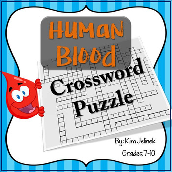 Blood Crossword Puzzle by Kim Jelinek Teachers Pay Teachers